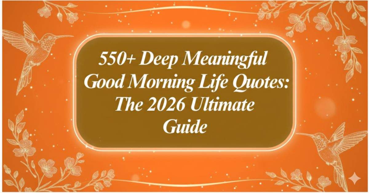 550+ Deep Meaningful Good Morning Life Quotes: The 2026 Ultimate Guide